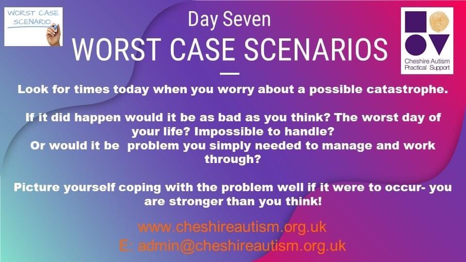 Sometimes we fall into the trap of "disaster movie thinking" often this can make us default into exaggerating the risk which can cause us to freeze.  Being aware of this way of thinking can help us challenge it with more logical ideas that might help us be less anxious or stuck x
