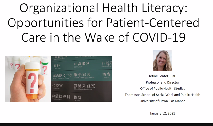 withyouDrWu's tweet photo. Excited to hear from Tetine Sentell one Organizational #healthliteracy for @HopkinsCHSOR lunch seminar - coming to us live from @uhmanoa #notenvious @JHSPH_HPM @JohnsHopkinsSPH https://t.co/zfmgAHkTCs