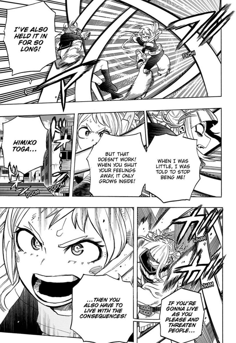 Ochako looks on to toga as she cries and begins to feel oddly bad. Like she could have done something more, like she could have potentially saved her Even though she was just trying to stop her and is fully aware she is a bad person