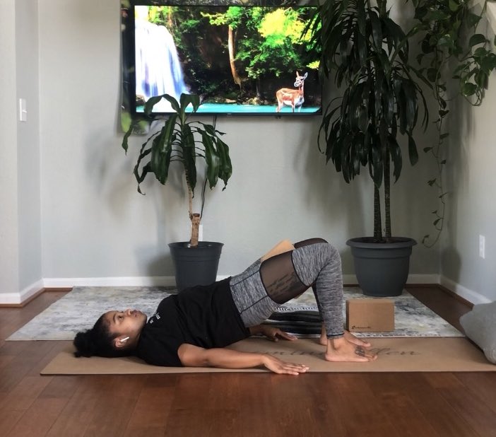 3.Your hip flexor is the muscle that helps lift your leg to walk and bend at the hip to sit. It gets really tight and short from you never moving it in the opposite direction which usually leads to back pain. Try lunges, bridge posture, dancer with a strap or King Arthur posture.