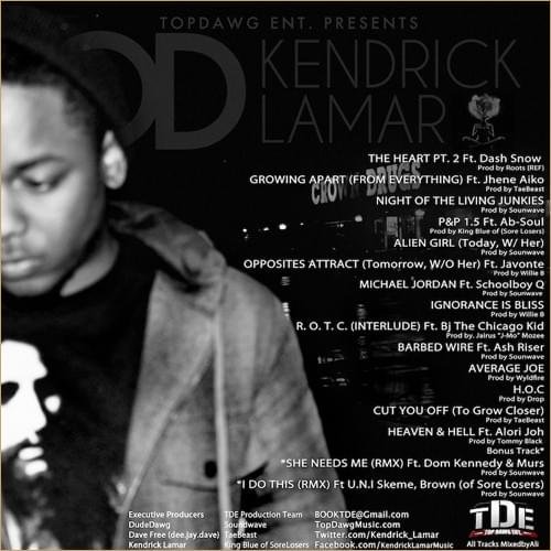 Overly Dedicated was my first real introduction to Kendrick. This album got Kendrick the attention he deserved. The track Ignorance is Bliss specifically is what got Dr. Dre to reach out to the Compton native to work together.