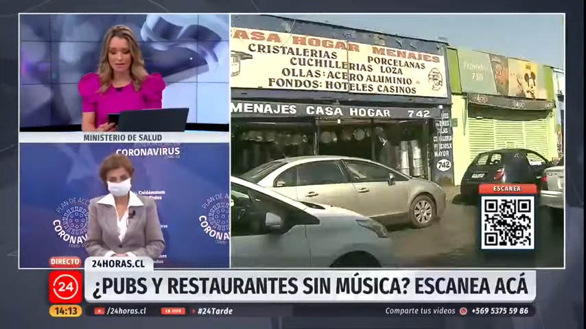 ministeriosalud's tweet photo. Subsec @pdazan en @24HorasTVN 

"Queremos que las personas tengan la posibilidad de ir a un restorán, pero con medidas de mitigación como por ejemplo el no hablar fuerte o cantar por mayor riesgo de propagación". https://t.co/MpOXVjhkzP