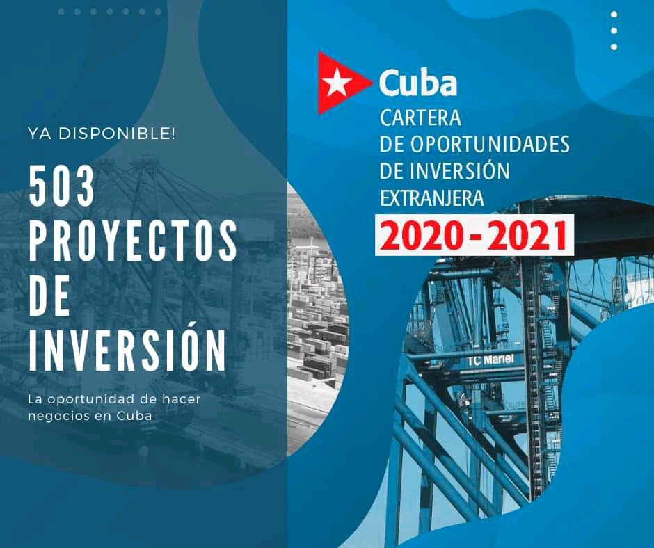Ministerio de Economía y Planificación de Cuba on Twitter: "La Cartera de #Oportunidades de #InversiónExtranjera presenta los #proyectos de con capital extranjero disponibles #Cuba. #IDEALxCuba #UnPaísMejor @MEP_CUBA @pro_cuba @MINCEX_CUBA ...