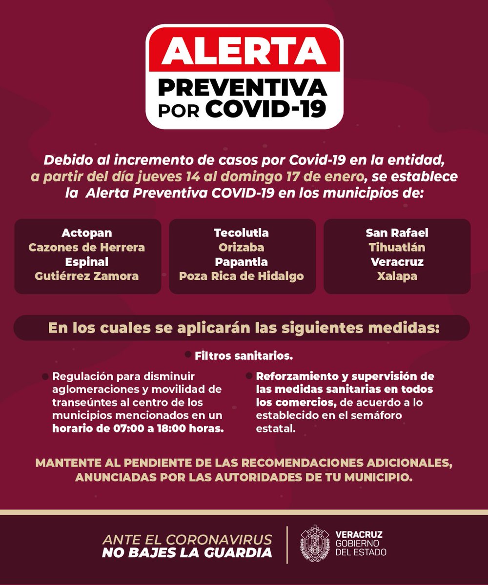 lupeosorno's tweet photo. Sigue con atención las disposiciones de la Alerta Preventiva por COVID-19 https://t.co/snPbqA7UZC
