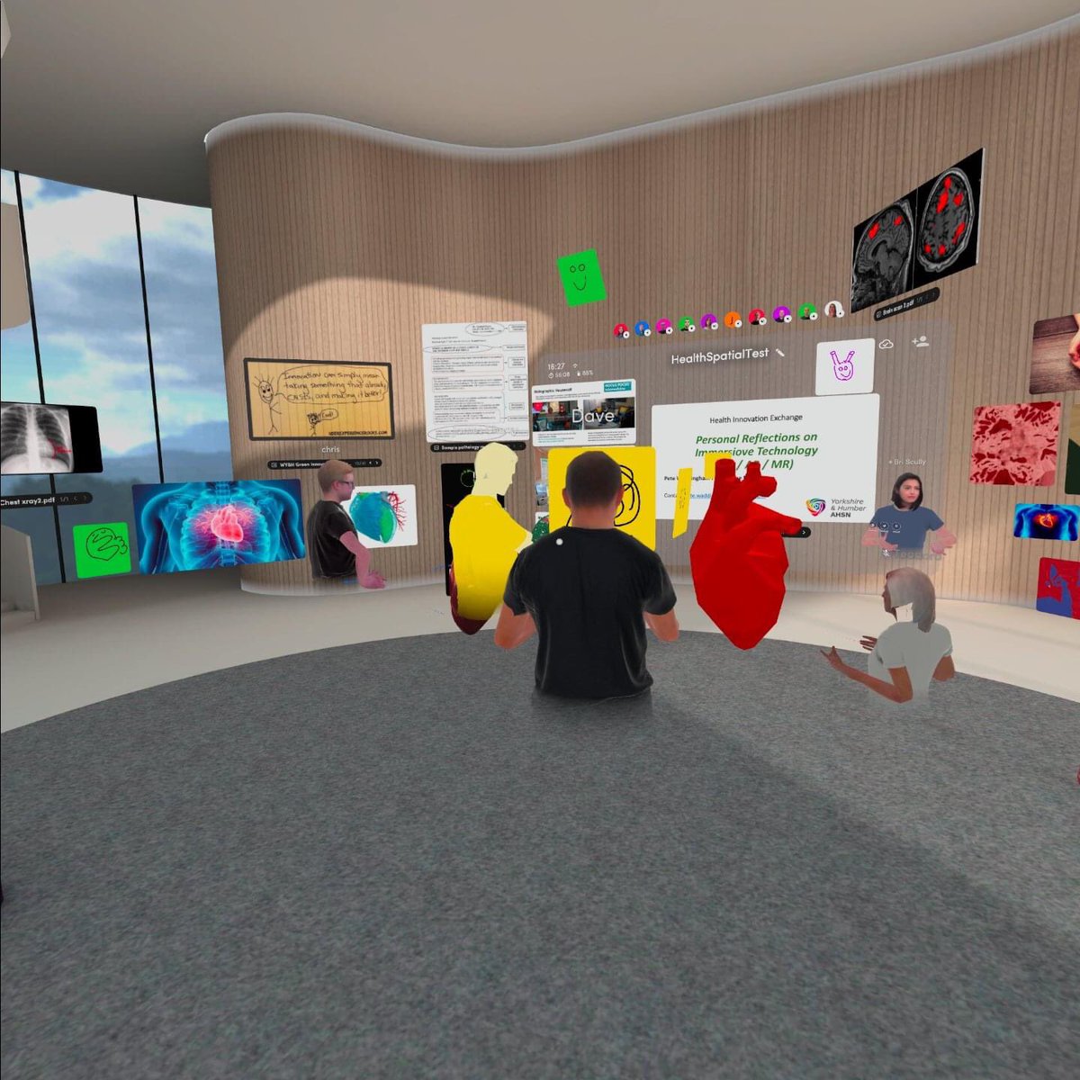 Thank you to all the guest speakers today who joined the VR/AR/MR event. From <a href="/ShafiAhmed5/">Prof Shafi Ahmed PhD FRCS</a> <a href="/LeedsNeuro/">Ryan Mathew</a> <a href="/_CatherineAllen/">Catherine Allen</a> <a href="/RichardPriceUK/">Richard Price</a> to <a href="/spatialxr/">❗DO NOT USE❗ Now @Spatial_io 🎉</a> and many many more. Nice to finish off experimenting too. It is an important part of #innovation <a href="/jcherry85/">James Cherry</a> @kmyersfilm and others