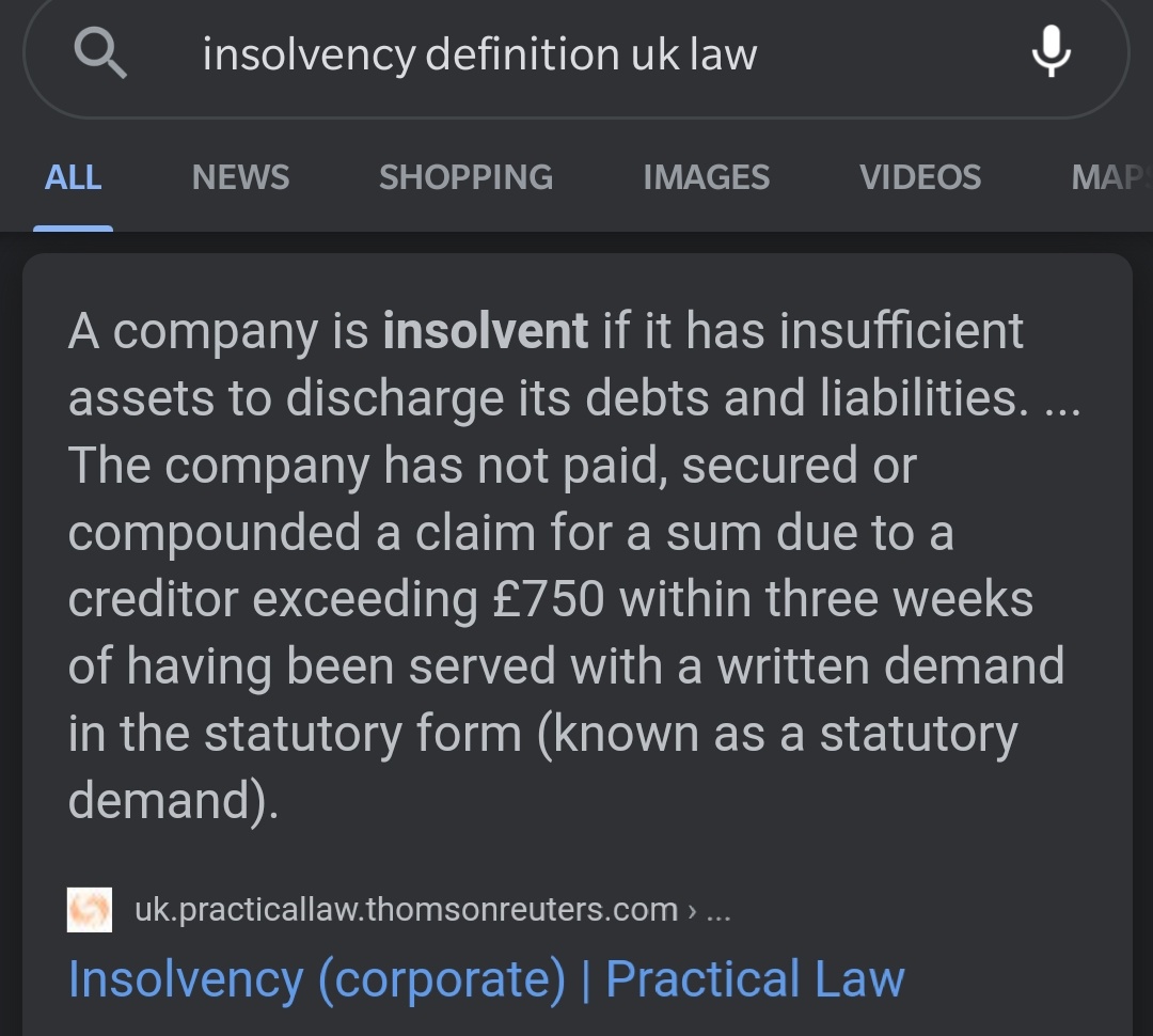 So why this may be pertinent now? Because as per the Premier League fit and proper rules someone is disqualified if"They have been a director of two or more clubs of which, while they have been director, has suffered an event of insolvency"