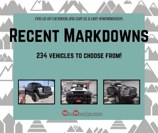 MAGCDJR's tweet photo. Let's start the week off with some recent markdowns! ๐ฑ
We currently have 234 vehicles to choose from, there is one for everybody! Click the link below to get started!
โก๏ธ https://t.co/30UqZNXvGh
#WowWoodys #RecentMarkdowns https://t.co/SKS4fZUL27