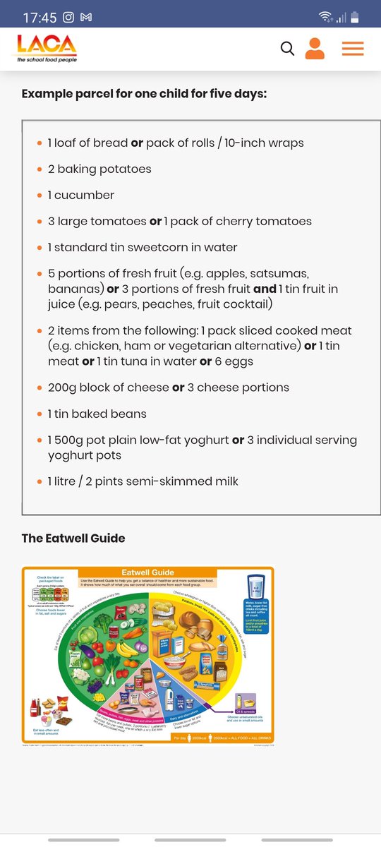 phillip_brett's tweet photo. Government guidelines on a meal parcel, 1 child for 5 days! Seems fair as a replacement for FSM 
#FreeSchoolMeals #foodparcels https://t.co/ssgGDSk6sa
