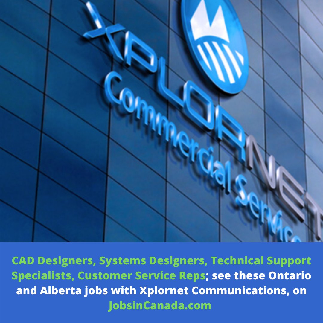 Calling all CAD Designers, Systems Designers, Technical Support
Specialists, Customer Service Reps; check out these #OntarioJobs #FrederictonNB and #Albert #jobs with #Xplornet Communications!
jobsincanada.com/jobbank/compan…
.
#jobsincanada #CADjobs #TechSupportJobs #CalgaryJobs #NBjobs