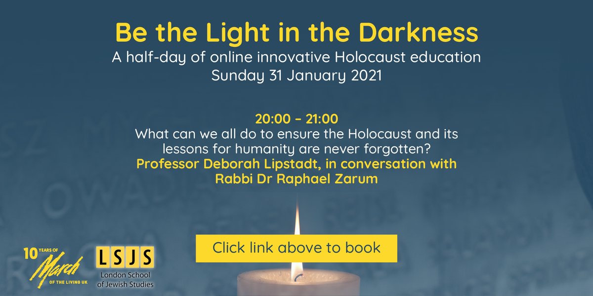 ‘What can we all do to ensure the Holocaust and its lessons for humanity are never forgotten?’ Join us to hear from Professor @deborahlipstadt in conversation with Rabbi Dr Raphael Zarum.
Book at https://t.co/ODuqBwzep6
@SuperSedra @LSJS_Hendon #holocausteducation #antisemitism https://t.co/ZrXfI5pIW0