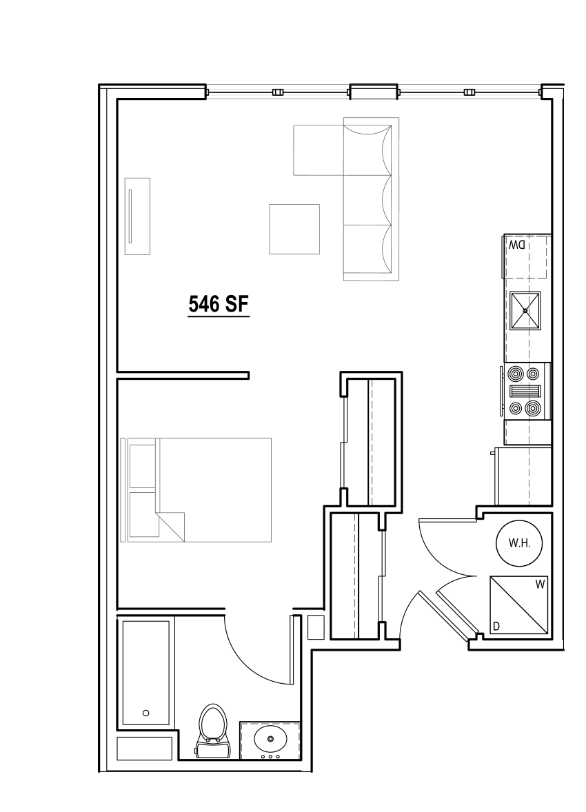 Another thing thing that REALLY bothers me about apartments floorplans is "Unit Type" creep.Look at this floorplan. Is this a Studio or a 1 BR to you?
