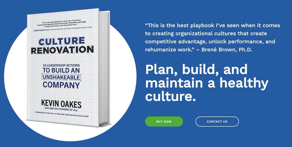 Tom Rath (@tomcrath) on Twitter photo Important Book from i4cp CEO <a href="/KMOakes/">Kevin M Oakes</a> out today. Kevin has assembled a smart and deeply practical guide to building healthier organizations in the future!
culturerenovation.com Important Book from i4cp CEO <a href="/KMOakes/">Kevin M Oakes</a> out today. Kevin has assembled a smart and deeply practical guide to building healthier organizations in the future!
culturerenovation.com