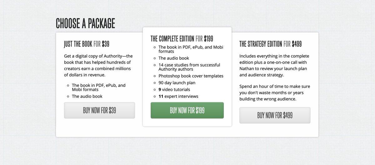  Anchoring effectThe first price seen creates a bias to measure all subsequent prices against. This will also likely be the most selected option. Lesson: Visually highlight the option you most want them to pick, or position it above or to the left of other prices.