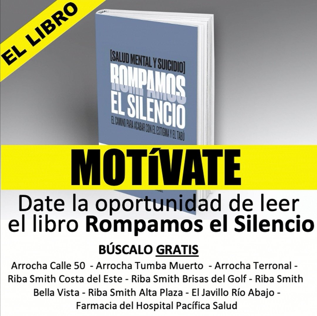 flormizrachi's tweet photo. Si no tienes motivación ni esperanza, o tu pensamiento se ha vuelto muy negativo –al punto que has pensado en querer morir–, date la oportunidad de leer el libro Rompamos el Silencio, donde podrás encontrar herramientas para lidiar con lo que estás viviendo. https://t.co/TB4hUJj7ze