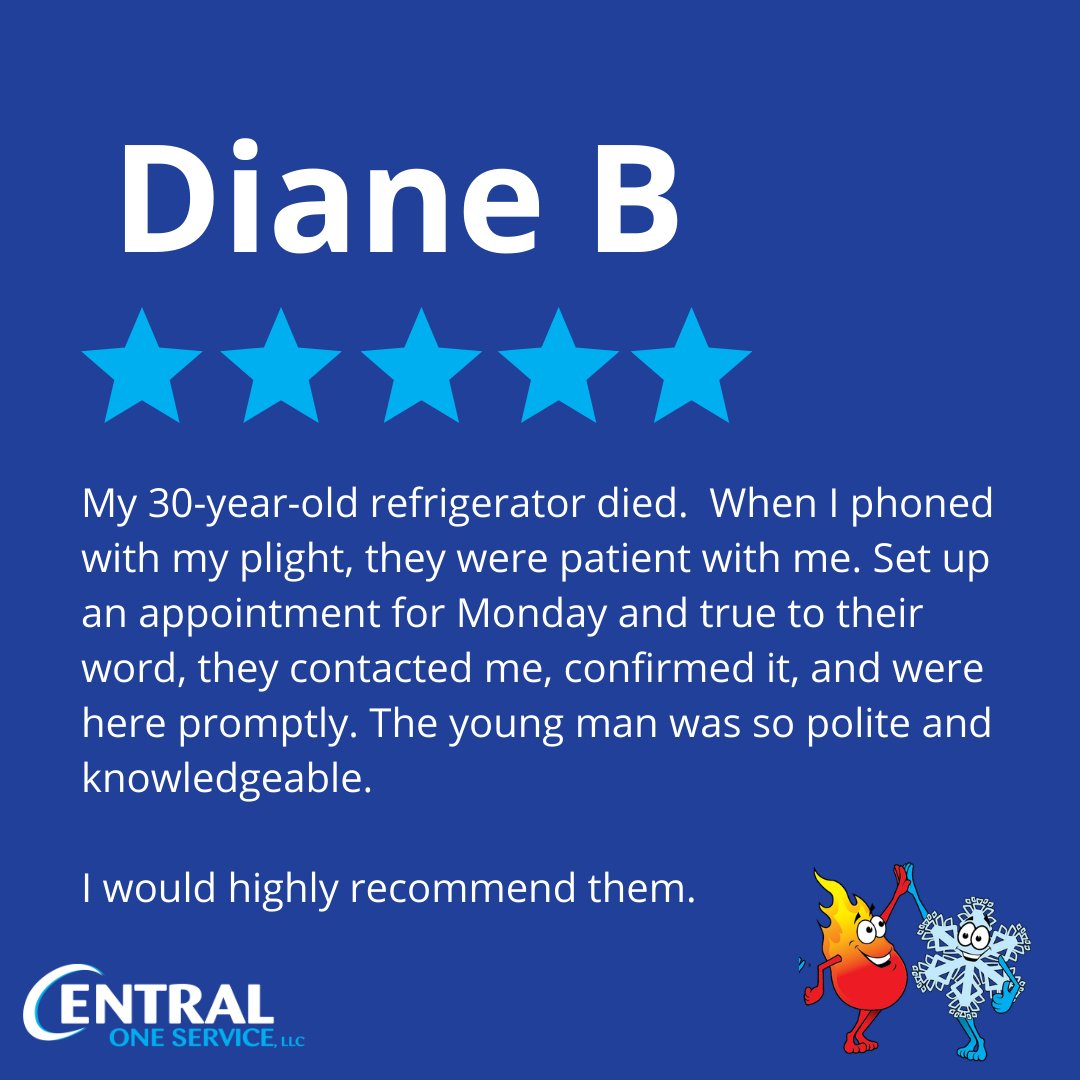 centraloneAR's tweet photo. Thanks for taking a moment to leave us a review, Diane! We are so pleased that you would recommend our business. Give us a call for all your appliance needs!

#hvac #heatingandcooling #centralone https://t.co/jeFoL9EkG5