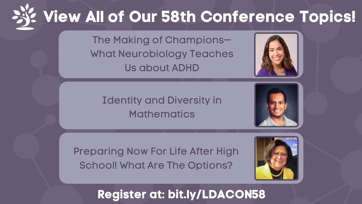 Attend for THE learning disabilities conference with a 58 year legacy and 85+ sessions! See the full conference schedule and register at: buff.ly/2MZd5tX
#LDACON2021
