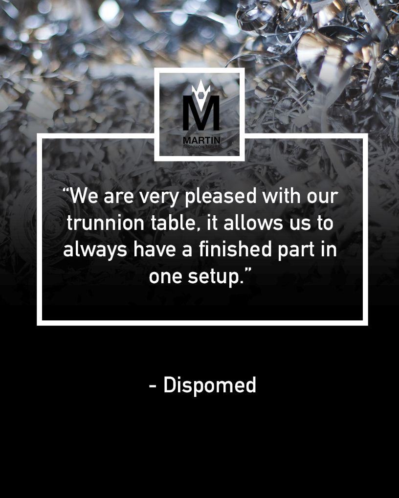 trunniontable's tweet photo. Testimonial Tuesday! Check out what Dispomed had to say about their Stallion Trunnion Table. 

Stop Handling, Start Machining. https://t.co/V7cRPwkdG7