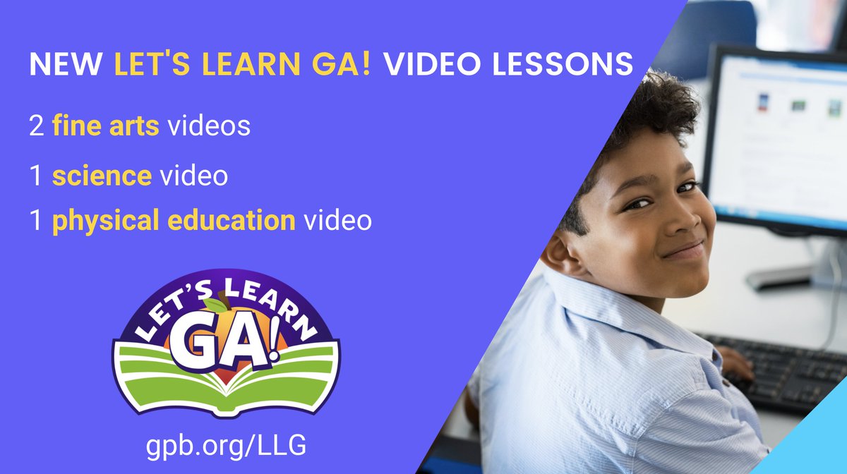 NEW video lessons have been added to Let's Learn GA!, a special K-5 series that supports at-home and in-person learning. All videos include English and Spanish captions!

See them all at gpb.org/llg