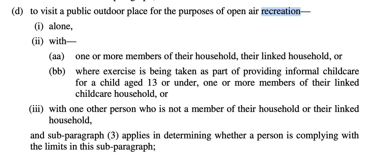 The Tier 4 regulations used to include a reasonable excuse of taking "open air recreation" but it was removed in the latest lockdown  https://twitter.com/AdamWagner1/status/1347312331936722946?s=20