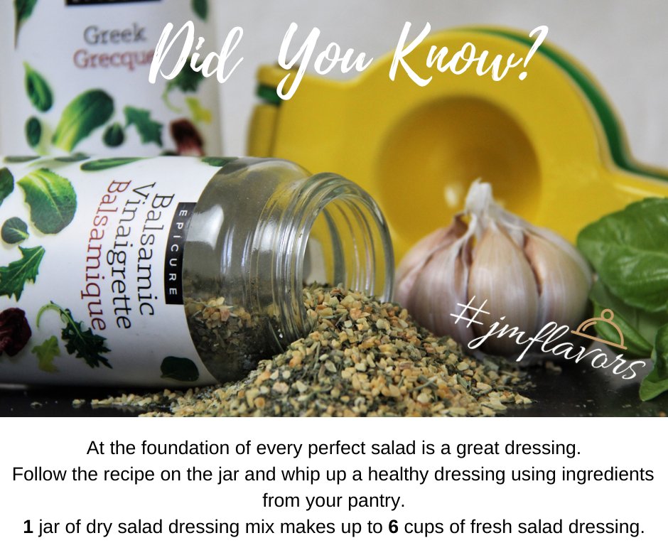 goaskjacqueline's tweet photo. Make it fresh, when you need it.
#jmflavors #Canadian #salads #epicure #epicureUSA #garlic #chives #rosemary #Greek #oliveoil #homemade #smart #tasty #Seasoned #dressings #drymix #greekdressing #SesameGingerDressing #delicious #FamilyCooking #caesardressing #glutenfree https://t.co/R0aGtTciJ0