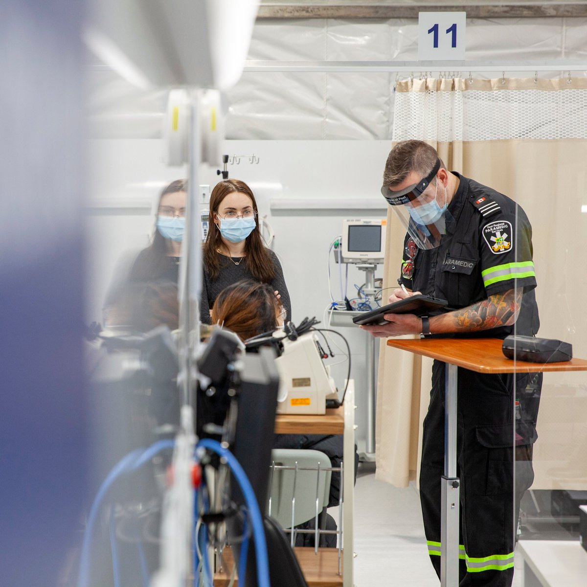 THP_hospital's tweet photo. ICYMI: @Peel_Paramedics were at THP to receive the #COVID19vaccine as well as training in order to join us in administering the dose.

We're proud to continue partnering with Peel's #paramedics to work against #COVID19 on behalf of the community we serve. 💉🚑 https://t.co/wQN2UhM02D