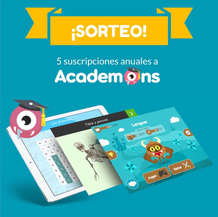 AyudaMaestros's tweet photo. ¡Fantástico sorteo! Participa aquí: https://t.co/gD5dsx3r1a @academons https://t.co/7IEpL2v2tU