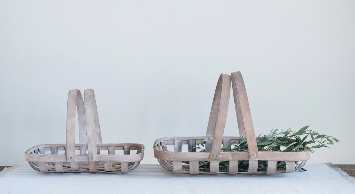 Rectangular woven baskets from Vivi et Margot French Homewares.