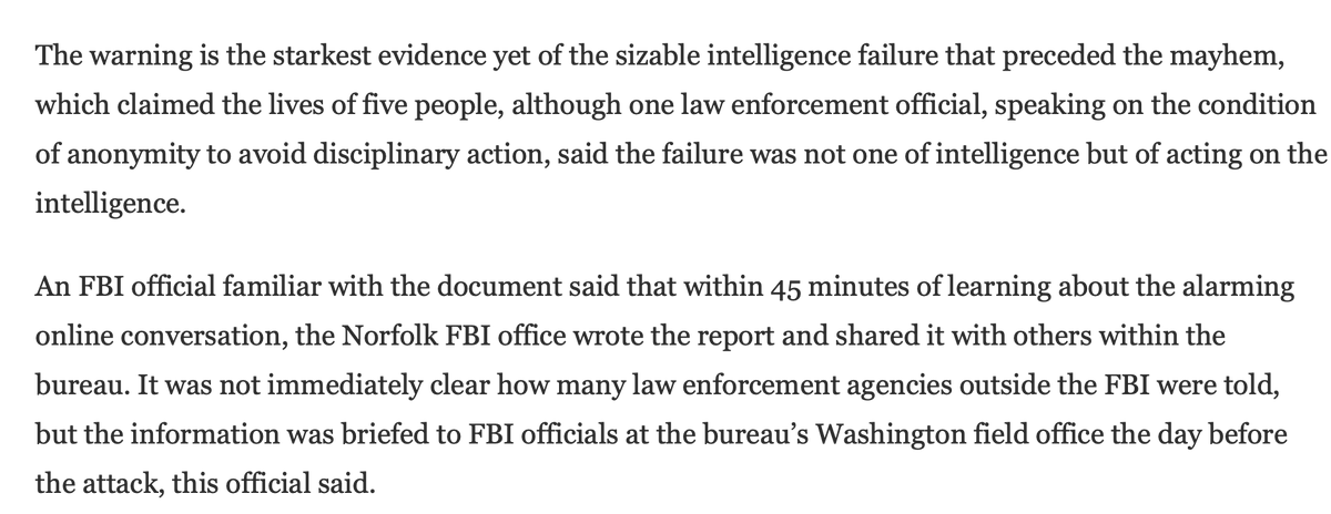 Point of order: This is NOT an intelligence failure. The intel was accurate and actionable and communicated. This looks like an inside job, help with the coup by deliberately blinding and stopping professionals from defending Congress.WE NEED TO KNOW WHO WAS INVOLVED.