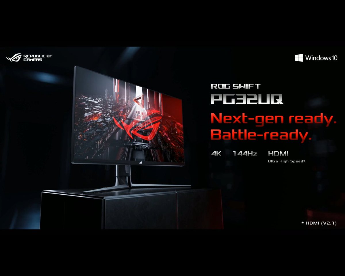 Eloy Abel M Mattano The New Asus Rog Pg32uq Features A 4k Ips Panel 144hz Gsync Compatibility And Hdr600 Dp1 4x1 And Hdmi 2 1x2 Ces Ces21 Forthosewhodare T Co R4xgdkyr0z
