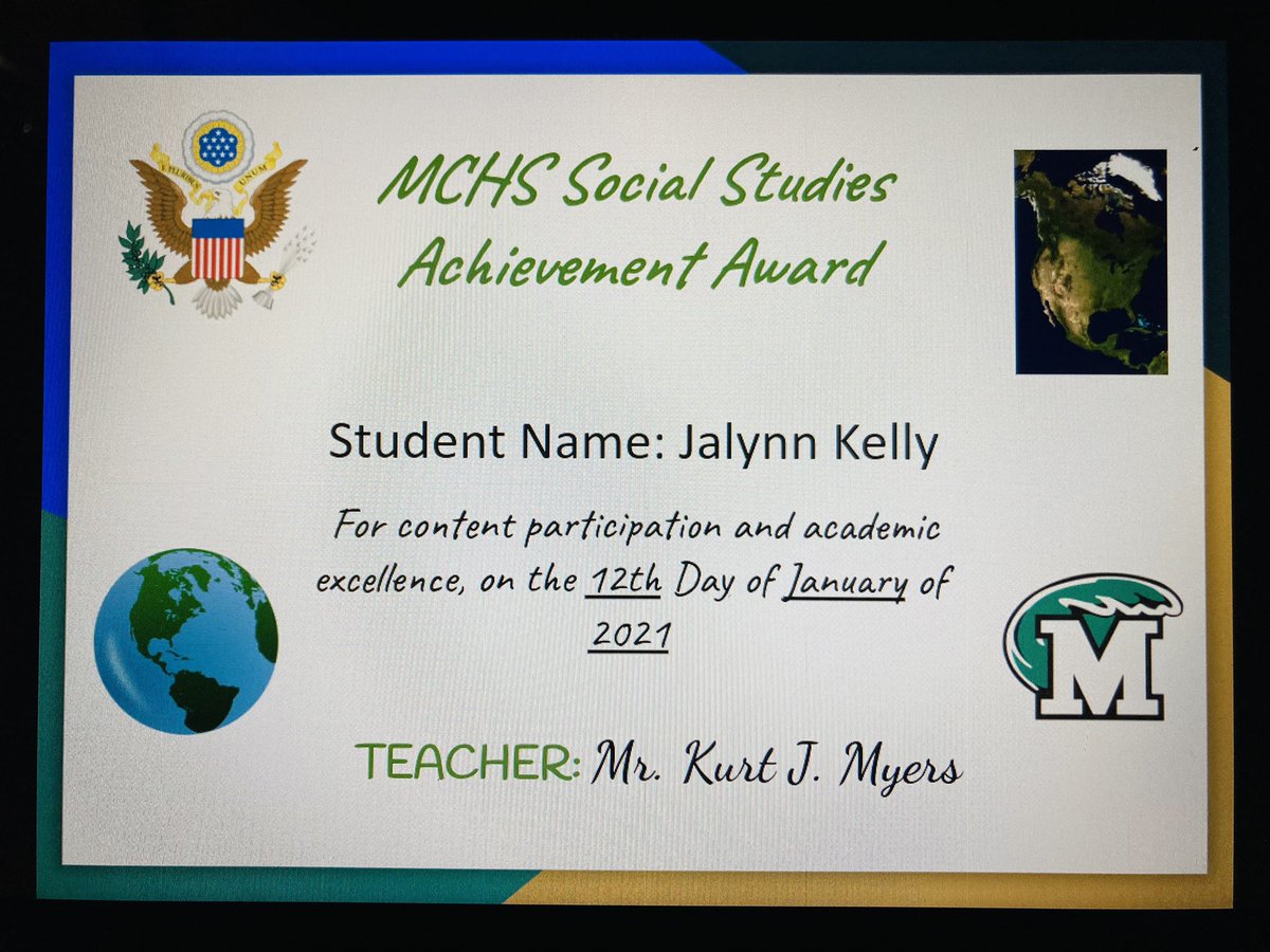 meade_ss's tweet photo. We’re sorry we’re behind, but we’re excited to present our November students of the month! From Mr. Myers’ Human Geo class, Jalynn Kelly; Mr. Garner’s Euro class, Jace Bennett; and Mr. Shook’s Poli Sci class, Clay Blevins. Congrats to all! @MEADECOUNTYHIGH https://t.co/QUEQ4vY4Vn