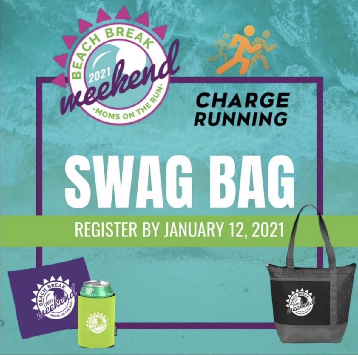 chargerunning's tweet photo. Last day to get the SWAG BAG for the @momsontherun Beach Break Weekend! Run LIVE with Charge Running &amp; Moms On The Run. @CarrieTollefson @DeenaKastor @laurenfleshman Learn more at https://t.co/crTXeBWbqI #momsontherun #chargerunning https://t.co/lpcPKykjPE