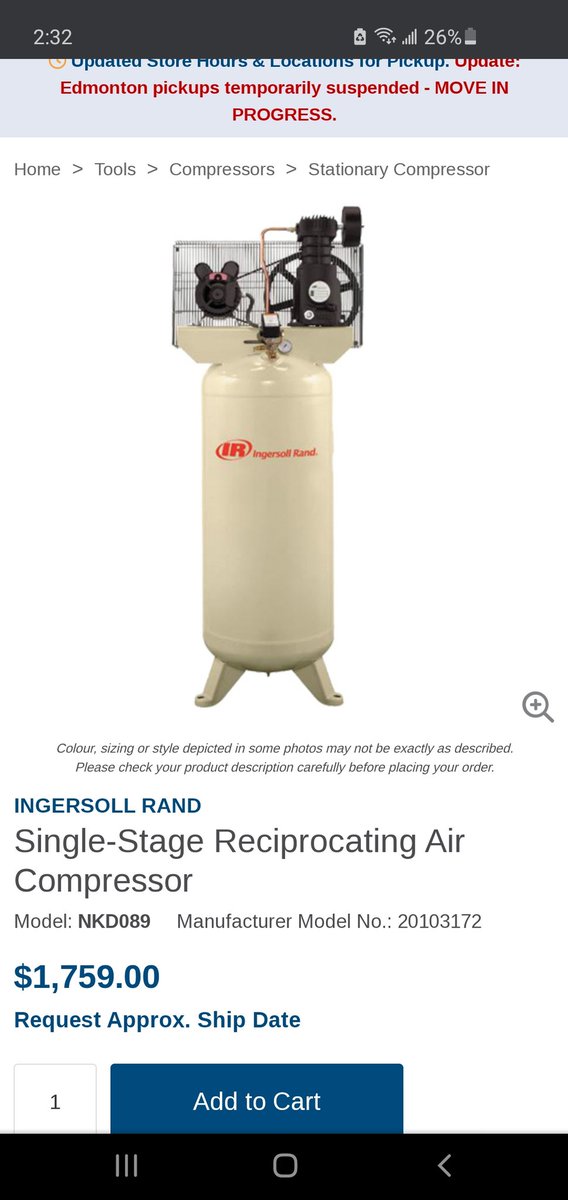 We'd appreciate any leads or info on getting our air compressor back.  Stolen January 8th in Tavistock.