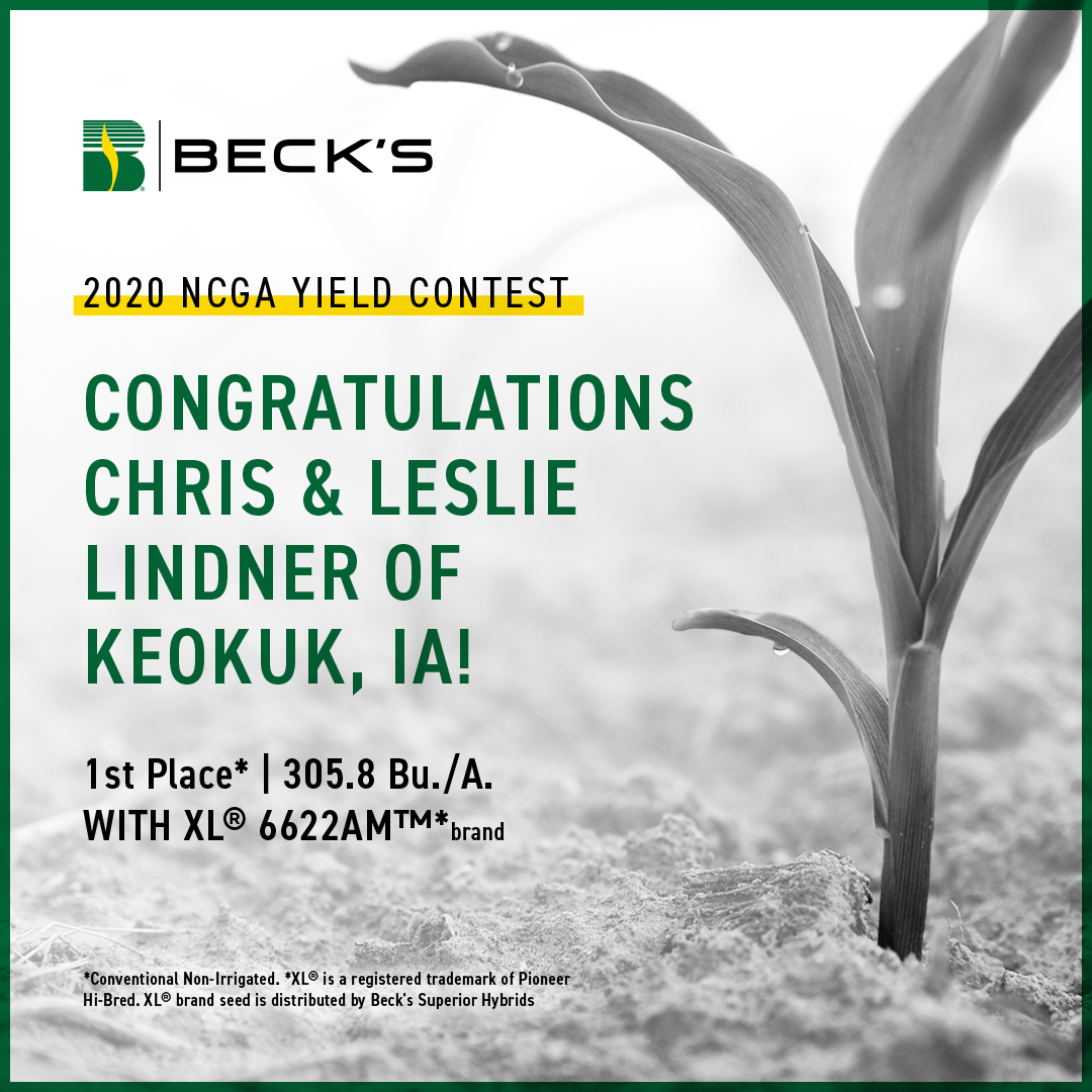 BecksHybrids's tweet photo. Extra! Extra! Read all about it! 📣

Chris and Lisa Lindner of Keokuk, IA took first place in the National Corn Growers Association Yield Contest! 

They yielded an impressive 305.8 Bu./A. with XL® 6622AM™*brand corn in the Conventional Non-Irrigated class! 

#TheSignsofYield https://t.co/VXBo53yyDz