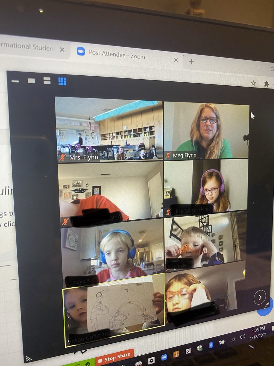 We’re not letting our blended learning stop us from celebrating our nonfiction writing! Virtual and In-Person kiddos met for a super share! #unitsofstudy #nonfictionwriting #celebratewriting #zooming #cantstopus #mtes #wws #rocksrise #ALLin