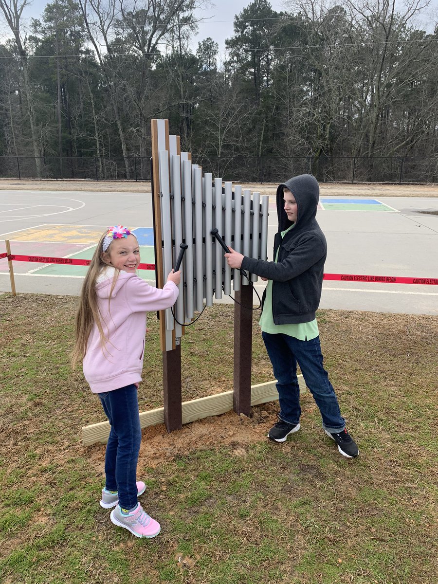 So grateful we got an early taste of the new playground musical instruments. Thanks to the Lex1 crew for giving us a sneak peak. #oneRCE #MrsMcQuadesStars <a href="/rockycreekpto/">Rocky Creek PTO</a>