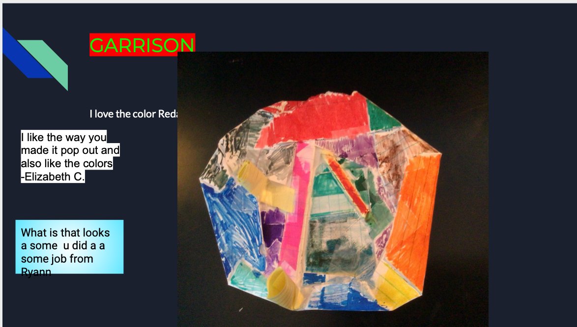 @APSMcKCardinals @chbrownmckcard @GMilleratMES Just a few works in our virtual gallery showcasing G3 found object assemblage inspired by #louisenevelson"the original recycler".SS can design, refine+reflect with peers from afar! <a href="/BrittainArts/">Brandi Brittain</a> @McKMakesArt