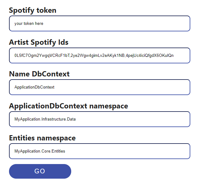 jeremylikness's tweet image. Are you working with #EntityFramework Core #EFCore and need some sample data for your project? Look no further! @Drieze_ built a tool that generates all of the classes, creates the DbContext and pulls down the data to create a #Spotify database.
driesdeboosere.dev/blog/entity-fr…