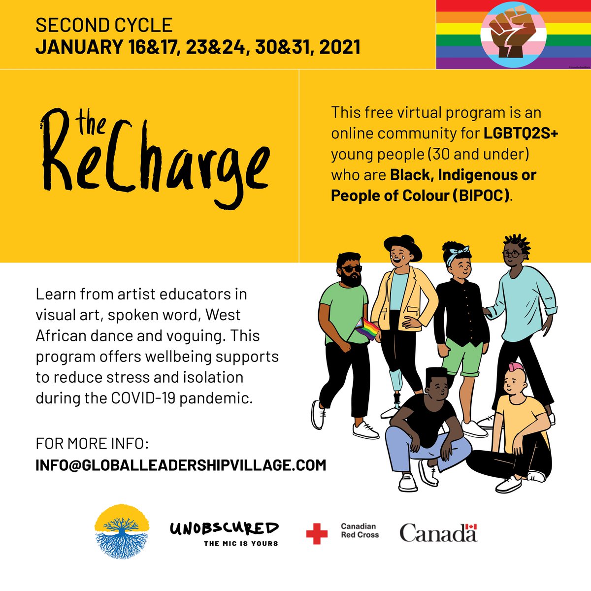 #MeetTheFacilitators #TheReCharge

Fumu Jahmez will be the African Dance Workshop facilitator for The ReCharge program.

To apply visit the link: globalleadershipvillage.com/therecharge

#globalleadershipvillage
#LGBTQ2S
#BIPOC
#africandance
#mentalhealth
#canada
#artist
#youth