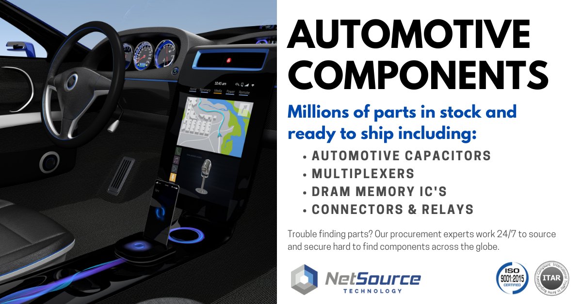 netsource_tech's tweet image. Component shortages causing problems? NetSource Technology has millions of parts in stock and an expert global procurement team to help keep the supply chains of our automotive OEM partners intact. Learn more: nstechnology.com/automotive/
#procurement #supplychain