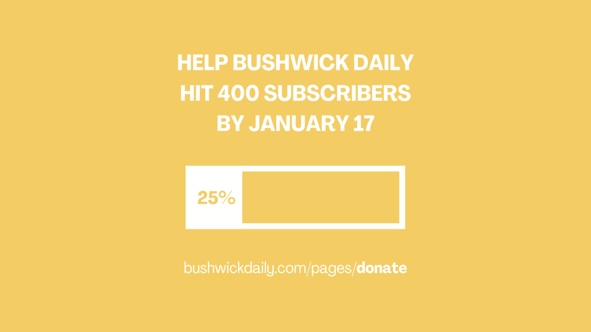 BushwickDaily's tweet photo. Thank you to our first 100 paying subscribers! Join your fellow community members by becoming a paying subscriber to Bushwick Daily. Every contribution goes directly to funding the news your neighborhood needs:
https://t.co/929IFDgR2M https://t.co/jk5UPiMwEn