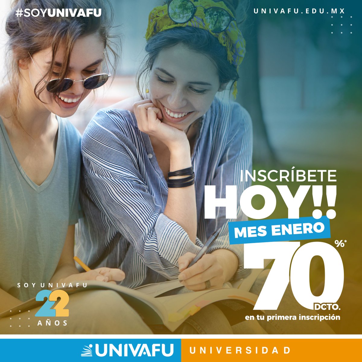 UNIVAFU_OFICIAL's tweet photo. ¡AÚN ESTÁS A TIEMPO!

Recibe un 70% de descuento este mes de Enero.

Información vía mensaje, teléfono 668 8 807374 extensiones 132 o 116
O da click en los siguientes enlaces:
https://t.co/mJdItpJFI9
https://t.co/Mr84dIRWMN

#SoyUNIVAFU #UNIVAFUUniversidad #FamiliaCastora https://t.co/3zFnA1VheE