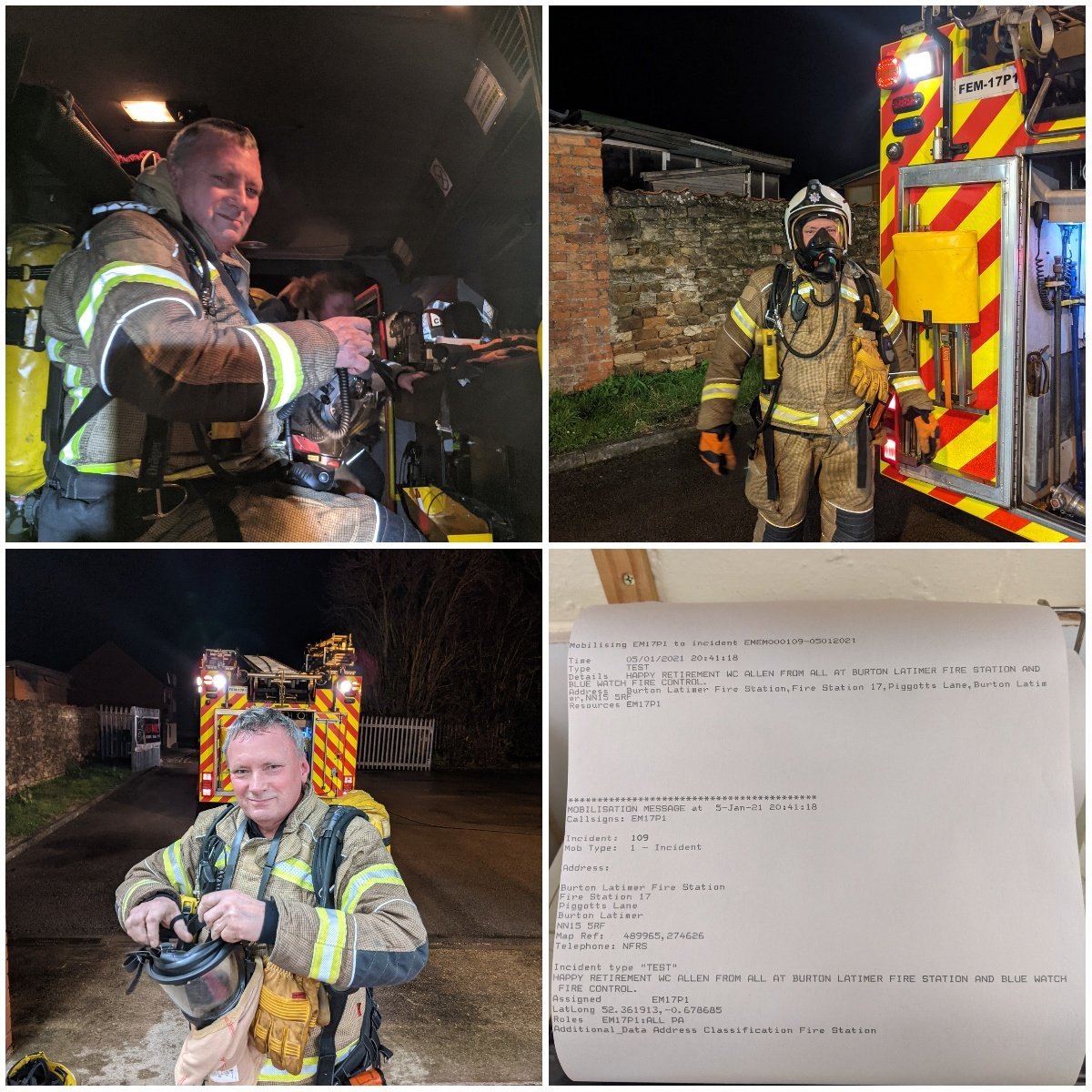 Well the night has finally arrived... After just shy of 42years Service to <a href="/northantsfire/">Northamptonshire Fire & Rescue</a> &amp; <a href="/BurtonFire/">Burton Latimer Fire Station</a> WC Les Allen is turning his 📟 off and hanging up his boots for the final time

Congratulations on your Retirement Les, Thank You! You will be truly missed 🚒

#firefighter