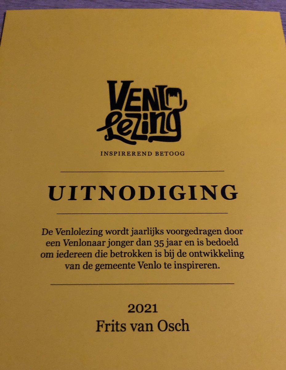 Over een paar minuutjes mag <a href="/FritsOsch/">Frits van Osch</a> de jaarlijkse #venlolezing uitspreken! Live te volgen op venlolezing.nl
#venlo #epidemiologie