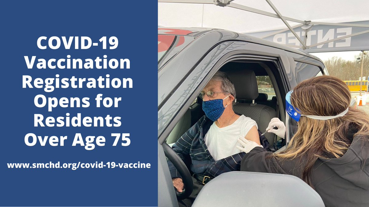News Release: COVID-19 Vaccination Registration Available for St. Mary’s County Residents Age 75 Years and Older - mailchi.mp/maryland/news-… <a href="/StMarysCoGov/">St. Mary's County Government</a>