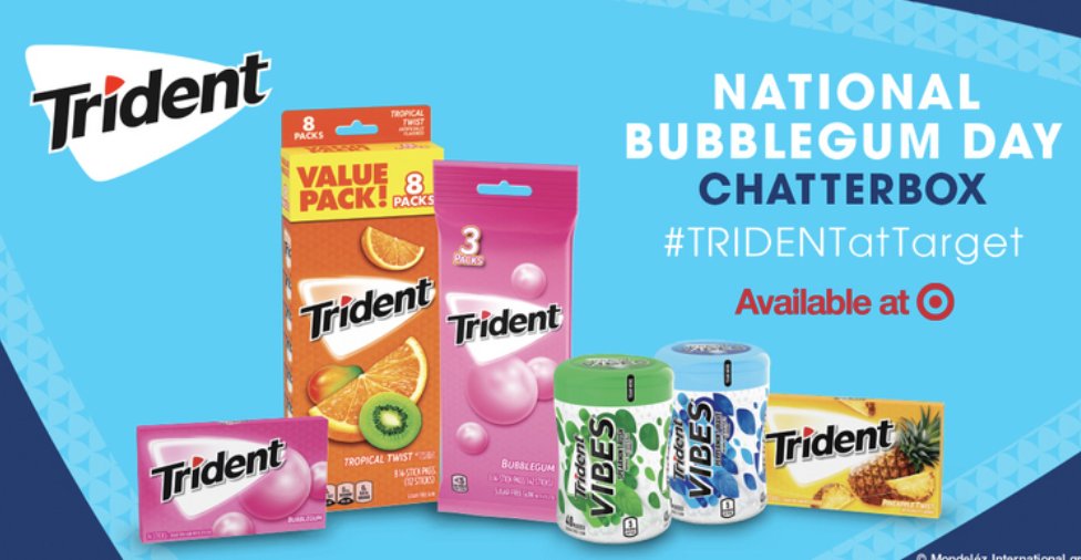 RippleStreetInc's tweet photo. Thrilled to partner with @tridentgum for their National Bubblegum Day @Target Chatterbox. Enjoy a fresh perspective no matter what is being handed to you. #TRIDENTatTarget https://t.co/rMRKfT0z2Q https://t.co/HuZ2t0TKRE