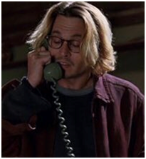 Let's start w/ my fav movie: Secret Window.Amber claims that during the "3 day hostage" situation, Johnny cuts of the end of his finger whilst smashing a green Bakelite phone against the wall.If we direct our attention to Mort, you can see that he has a green Bakelite phone.