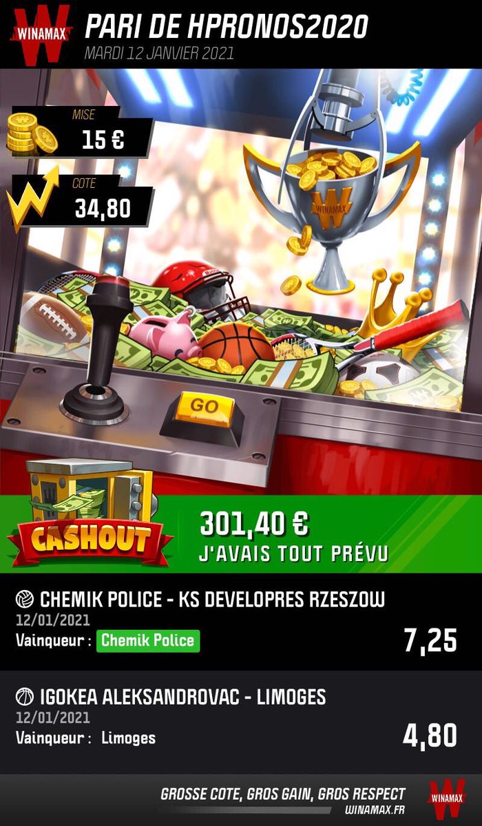 HPRONOSTISC's tweet image. Obliger de cash out... @limogescsp vous vous faisiez remonter lol ... merci @WinamaxSport #TeamParieur