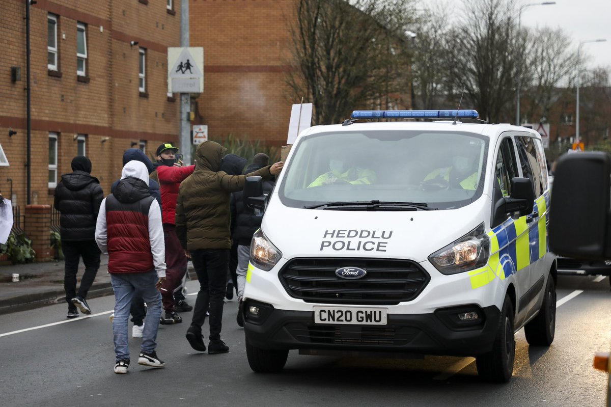 Hashim_PJ's tweet photo. CARDIFF, WALES. JANUARY 12 2021. Black Lives Matter protest after the death of Mohamud Mohammed Hassan, 24 who was violently arrested by Cardiff Police. Protesters marched from Cardiff Central Library to Cardiff Bay Police station demanding justice for Mahamud.#BLM #mohamudhassan https://t.co/HAXefsHfi8
