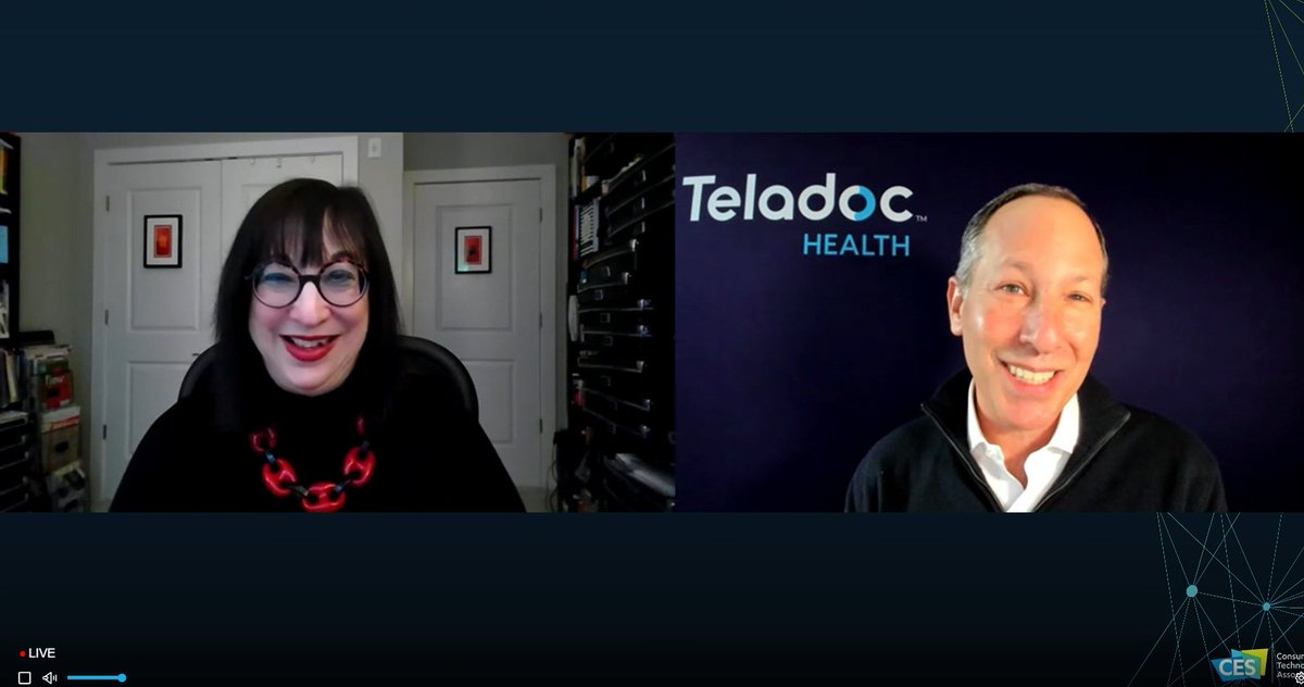 TeladocHealth's tweet photo. Your provider isn't just seeing your blood pressure that day, they’re seeing the trajectory over 6 wks. Virtual #primarycare is creating a better healthcare picture to deliver better care. Consumers are going to demand it. @JasonGorevic @healthythinker #CES2021. https://t.co/ZFSgztlop7