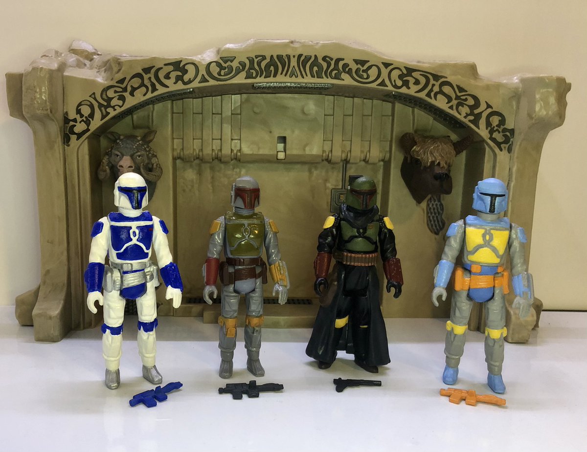 TheREAL3dPanda's tweet photo. That's right, we have a Twitter account! How about a pic of some Custom Boba's (and an original) to reintroduce ourselves? #StarWars #customactionfigures #SmallBusiness https://t.co/4oLROOCzfy